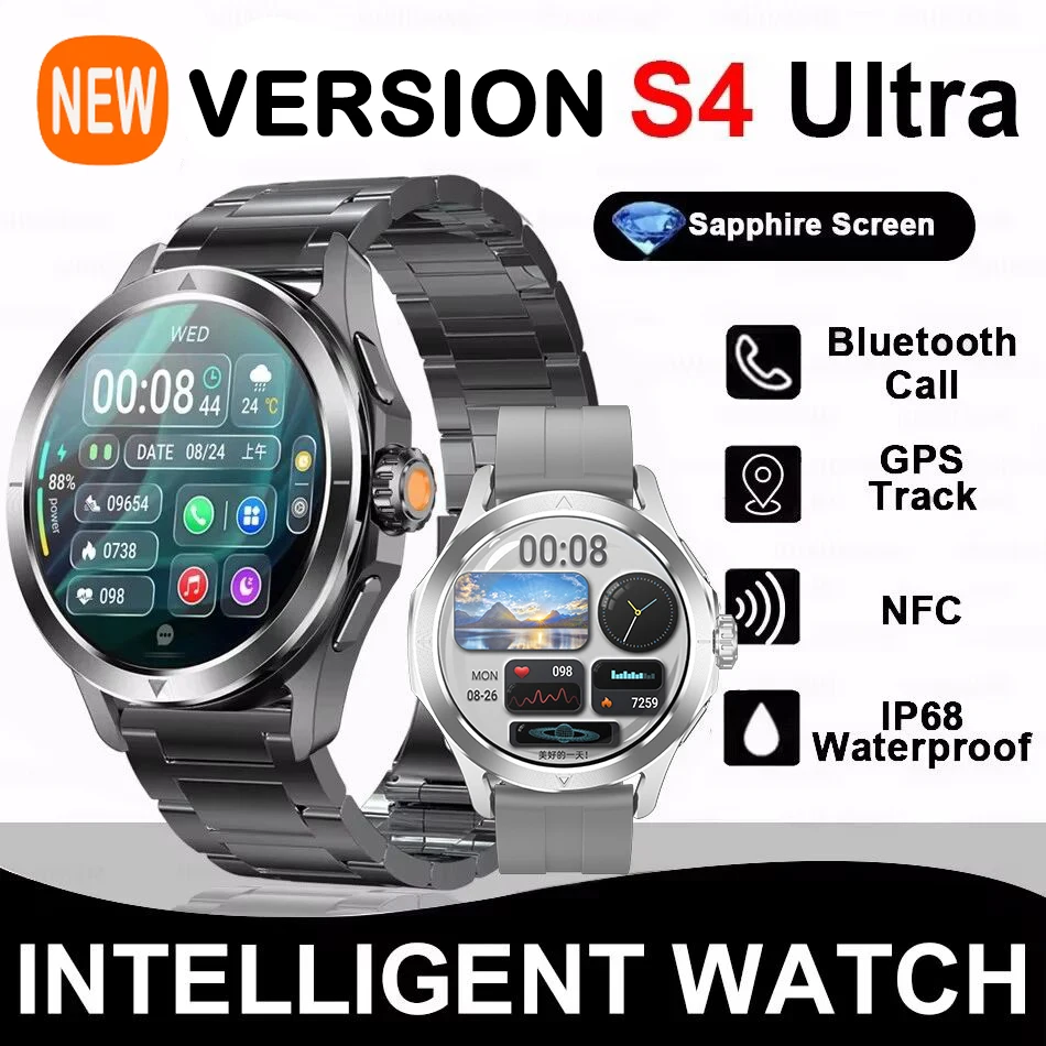 S4 Ultra Smartwatch AMOLED - NFC, GPS, Waterproof, Call