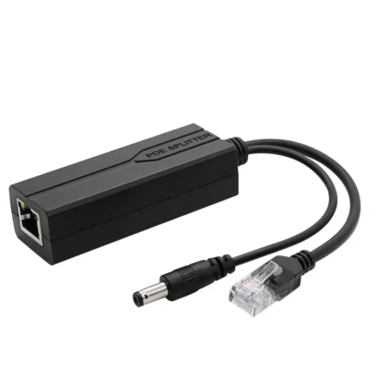 POE Splitter 48V to 12V/5V - IEEE 802.3af Adapter for CCTV IP Camera & WiFi Hotspot Router via LAN - Plug & PlayKigawanya POE 48V hadi 12V/5V - Kwa Kamera za CCTV na Router za Hotspot / WiFi - Tumia Cable Moja ya LAN