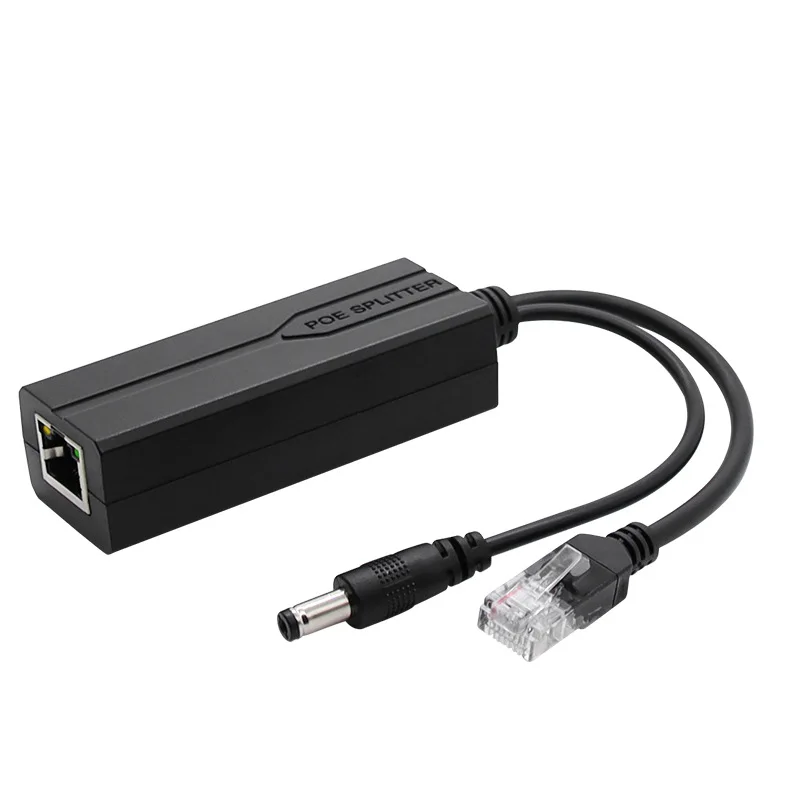 POE Splitter 48V to 12V/5V - IEEE 802.3af Adapter for CCTV IP Camera & WiFi Hotspot Router via LAN - Plug & PlayKigawanya POE 48V hadi 12V/5V - Kwa Kamera za CCTV na Router za Hotspot / WiFi - Tumia Cable Moja ya LAN